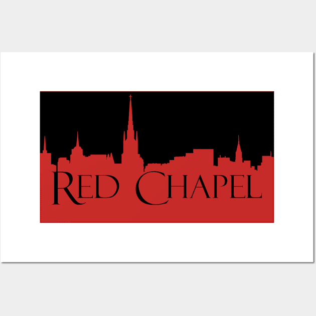 Red Chapel (Black silhouette) Wall Art by Dave